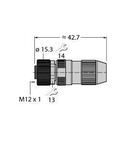 TURCK - M12 x 1 Rundsteckverbinder, Konfektionierbare Kupplung, gera