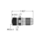 TURCK - M12 x 1 Rundsteckverbinder, Konfektionierbare Kupplung, gera