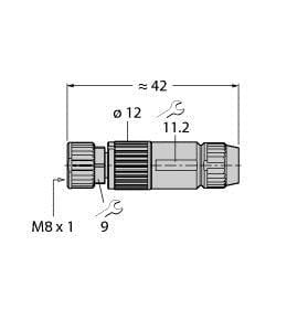 TURCK - M8 x 1 / Ø 8 mm Rundsteckverbinder, Konfektionierbare Kupplu