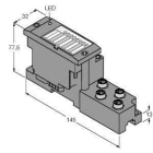 TURCK - BL67 Basismodul, 4 x M8 Steckverbinder, 3-polig
