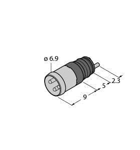 TURCK - M8 x 1 / Ø 8 mm Rundsteckverbinder, Einbaustecker Ø 8 mm, sc