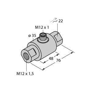 TURCK - Strömungsüberwachung, Inline-Sensor ohne integrierte Auswert