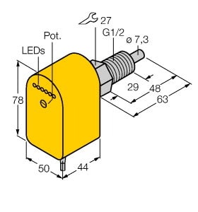TURCK - Strömungsüberwachung, Eintauchsensor mit integrierter Auswer