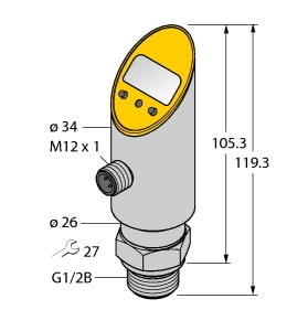 TURCK - Drucksensor (frontbündig), mit 2 Transistorschaltausgängen p