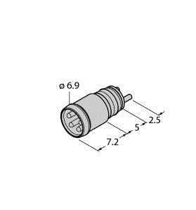 TURCK - M8 x 1 / Ø 8 mm Rundsteckverbinder, Einbaustecker Ø 8 mm, sc