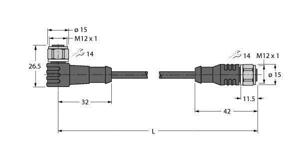 TURCK - Aktuator- und Sensorleitung / PP-EPDM, Verbindungsleitung