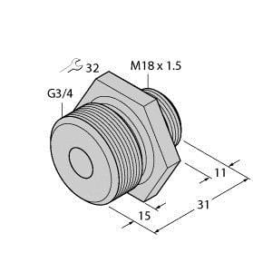 TURCK - Zubehör, Einschraubadapter, für Strömungssensoren F(T)CST