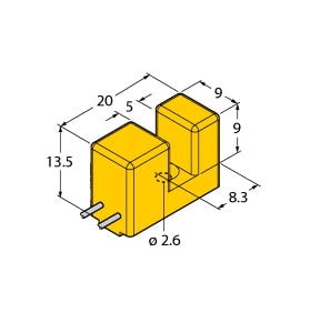 TURCK - Induktiver Sensor, schlitzförmig, Standard, KEMA 02 ATEX 109