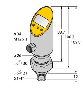TURCK - Drucksensor (verdrehbar), mit 2 Transistorschaltausgängen pn