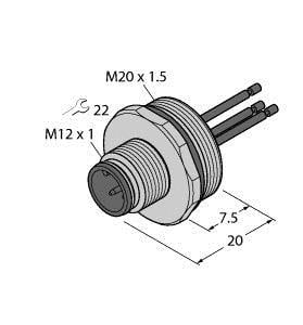 TURCK - Zubehör für Aktuator-/Sensorleitungen, Flanschstecker mit Li