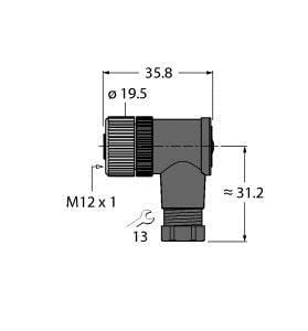 TURCK - M12 x 1 Rundsteckverbinder, Konfektionierbare Kupplung, abge