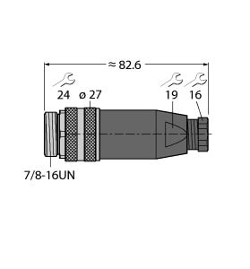 TURCK - 7/8'' Rundsteckverbinder, Konfektionierbarer Stecker, gerade