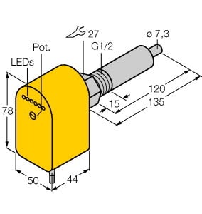 TURCK - Strömungsüberwachung, Eintauchsensor mit integrierter Auswer