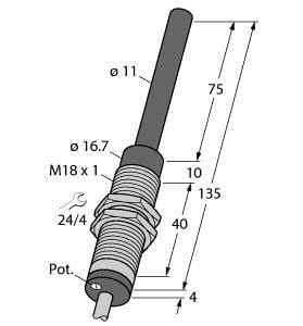 TURCK - Induktiver Sensor, mit Analogausgang, Standard