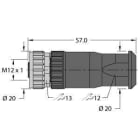 TURCK - M12 x 1 Rundsteckverbinder, Konfektionierbare Kupplung, gera