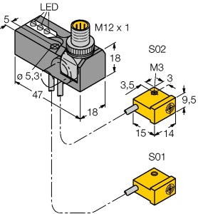 TURCK - Induktiver Sensor, Abfrageset für die Spanntechnik, Standard