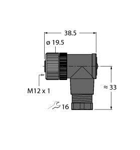 TURCK - M12 x 1 Rundsteckverbinder, Konfektionierbare Kupplung, abge