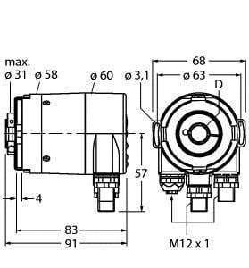 TURCK - Absoluter Drehgeber - Multiturn, Industrial-Line