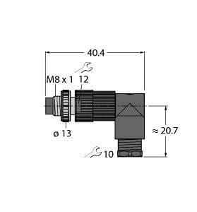 TURCK - M8 x 1 / Ø 8 mm Rundsteckverbinder, Konfektionierbarer Steck
