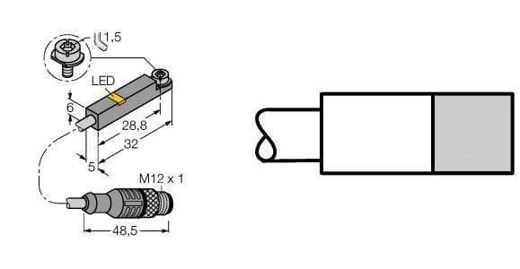 TURCK - Magnetfeldsensor, für Pneumatikzylinder, KEMA 02 ATEX 1090X