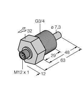 TURCK - Strömungsüberwachung, Eintauchsensor ohne integrierte Auswer