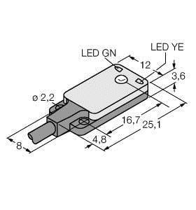 TURCK - Opto-Sensor, Einweglichtschranke (Empfänger), Miniatursensor