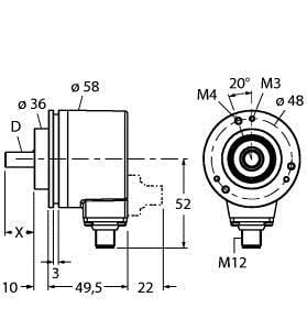 TURCK - Absoluter Drehgeber - Multiturn, Industrial-Line