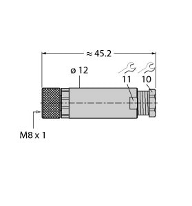 TURCK - M8 x 1 / Ø 8 mm Rundsteckverbinder, Konfektionierbare Kupplu