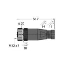 TURCK - M12 x 1 Rundsteckverbinder, Konfektionierbare Kupplung, gera