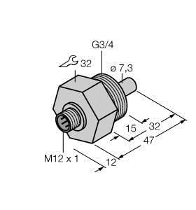 TURCK - Strömungsüberwachung, Eintauchsensor ohne integrierte Auswer