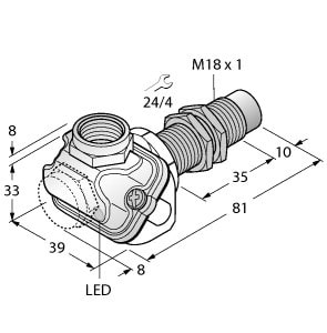 TURCK - Induktiver Sensor, für die Lebensmittelindustrie,