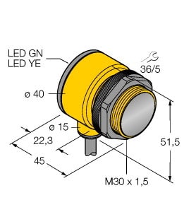 TURCK - Opto-Sensor, Reflexionslichttaster mit fester Hintergrundaus