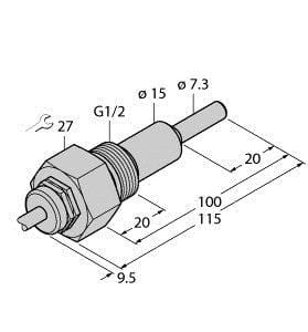 TURCK - Strömungsüberwachung, Eintauchsensor ohne integrierte Auswer