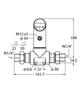 TURCK - Differenzdrucksensor, mit Stromausgang und einem Transistors