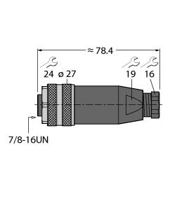TURCK - 7/8'' Rundsteckverbinder, Konfektionierbare Kupplung, gerade