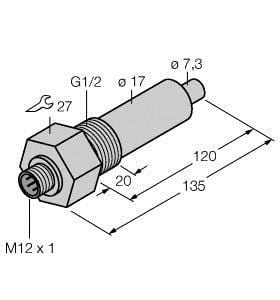 TURCK - Strömungsüberwachung, Eintauchsensor ohne integrierte Auswer