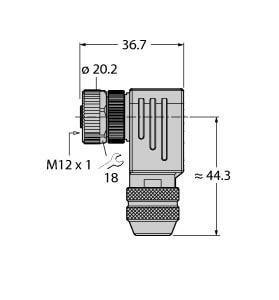 TURCK - M12 x 1 Rundsteckverbinder, Konfektionierbare Kupplung, abge