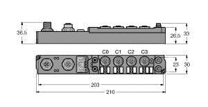 TURCK - piconet® Koppelmodul für DeviceNet™, 4 digitale pnp Eingänge