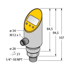 TURCK - Drucksensor, mit Analogausgang und einem Transistorschaltaus