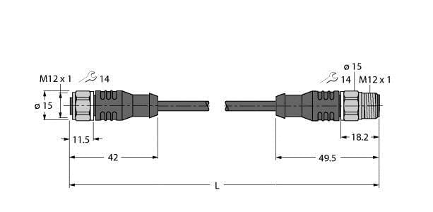 TURCK - Aktuator- und Sensorleitung / PP-EPDM, Verbindungsleitung