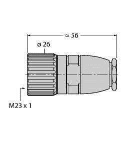 TURCK - M23 x 1 Rundsteckverbinder, Konfektionierbarer Stecker, gera