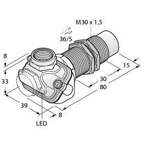 TURCK - Induktiver Sensor, mit erweitertem Temperaturbereich, Standa