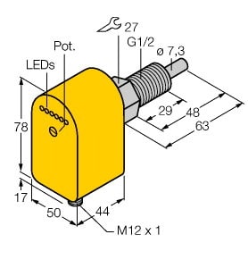 TURCK - Strömungsüberwachung, Eintauchsensor mit integrierter Auswer