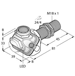 TURCK - Induktiver Sensor, für die Lebensmittelindustrie,