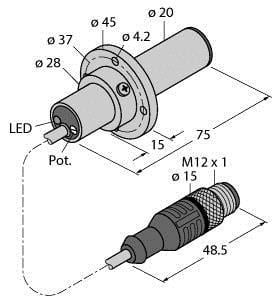 TURCK - Strömungsüberwachung, Eintauchsensor mit integrierter Auswer