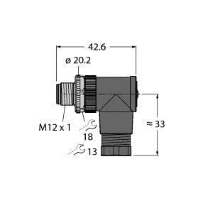 TURCK - M12 x 1 Rundsteckverbinder, Konfektionierbarer Stecker, abge