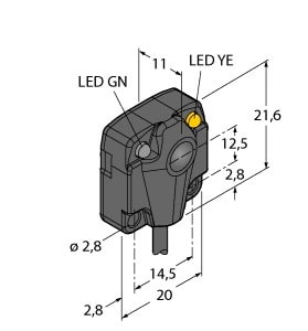 TURCK - Opto-Sensor, Einweglichtschranke (Empfänger), Miniatursensor