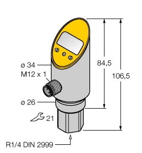 TURCK - Drucksensor, mit Analogausgang und einem Transistorschaltaus