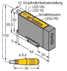 TURCK - Opto-Sensor, Lichtleiter-Sensor für Kunststofflichtleiter