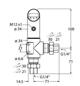 TURCK - Differenzdrucksensor, mit 2 Transistorschaltausgängen pnp/np